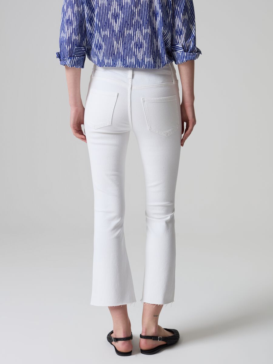 Flare-fit crop jeans with raw edging_2