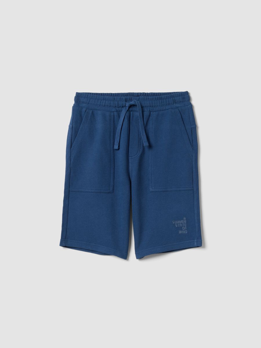 Boys' Pure Cotton Blue Shorts Regular Fit_3
