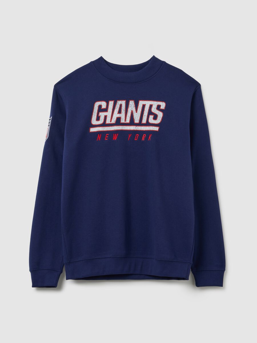 Blue cotton blend sweatshirt with Giants print_4