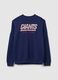 Blue cotton blend sweatshirt with Giants print_4