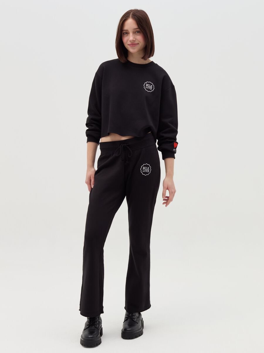 Cropped-fit sweatshirt with round neck_1
