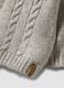 Giacca grigia con cappuccio in maglia a trecce_3