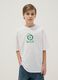 Children's white pure cotton oversized t-shirt with Boston Celtics logo_0