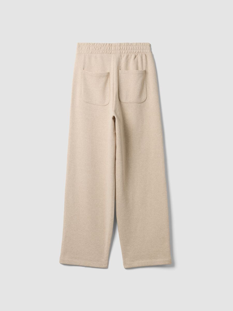 Beige cotton-blend straight-fit trousers_2