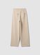 Beige cotton-blend straight-fit trousers_2
