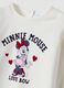Maglia bianca in cotone organico elasticizzato con stampa Minnie_2