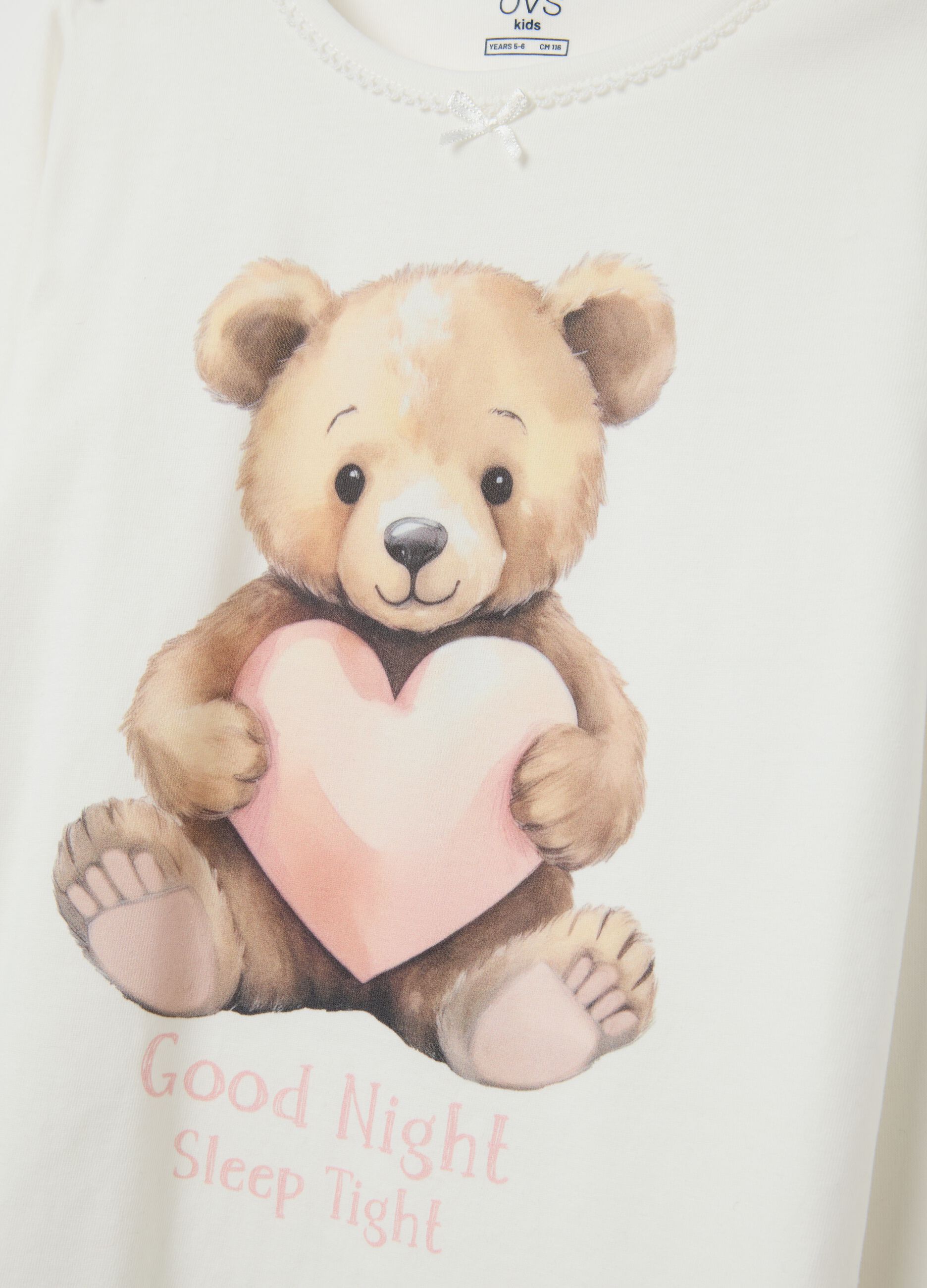 Girls' pyjama in pure multicoloured cotton with regular fit