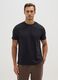 Black cotton blend regular fit T-shirt_0