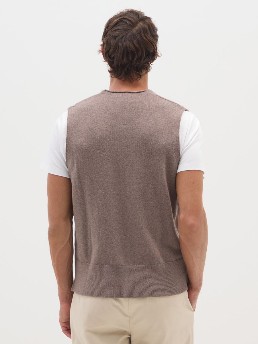 Gilet in misto cotone marrone regular fit_2