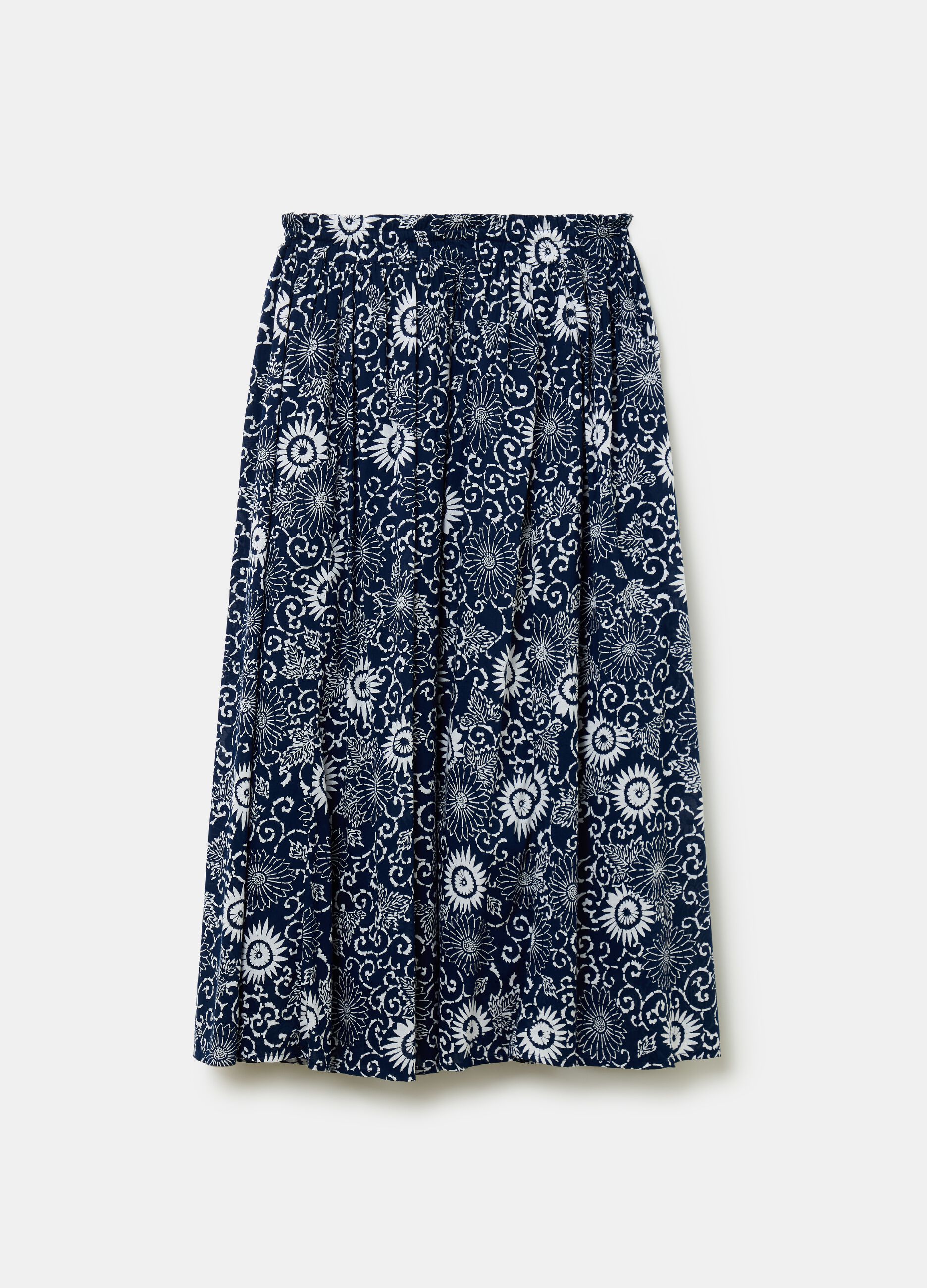 Full midi skirt with floral print