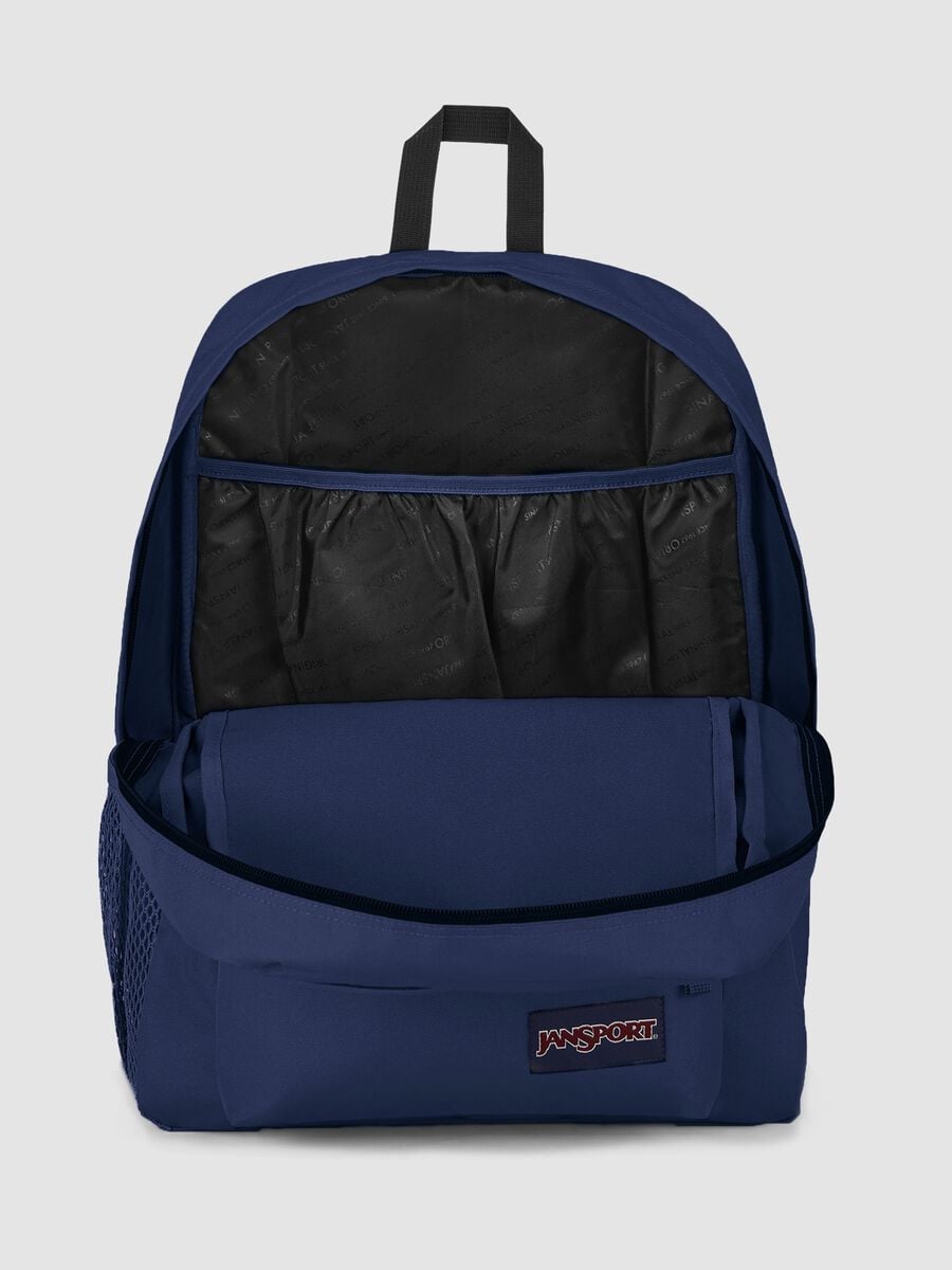 Zaino blu con tasca frontale e spallacci regolabili_3