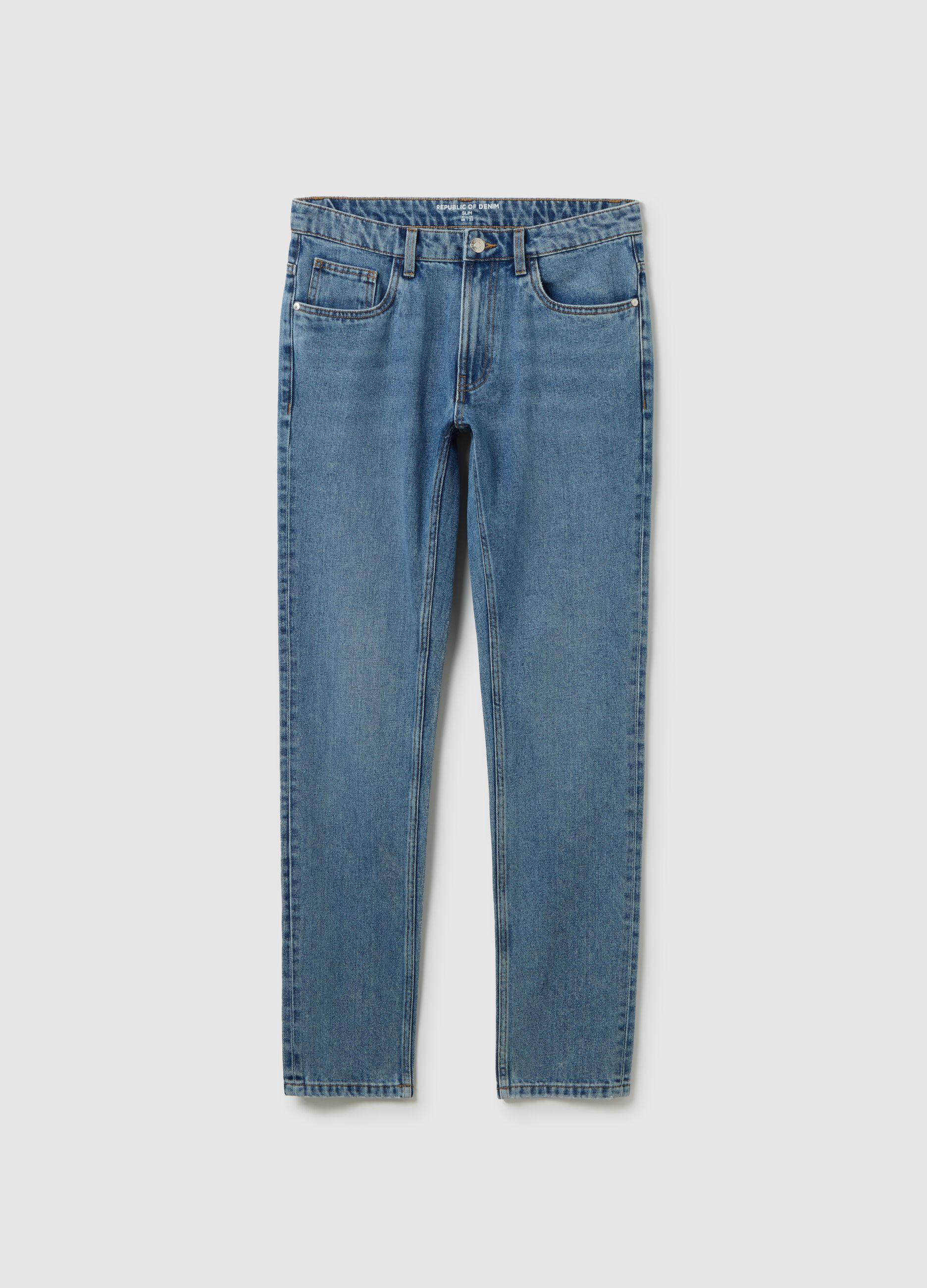 Jeans slim fit blu in denim 