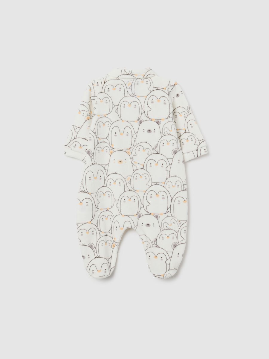 Tutina da neonato in misto cotone multicolor con stampa_1