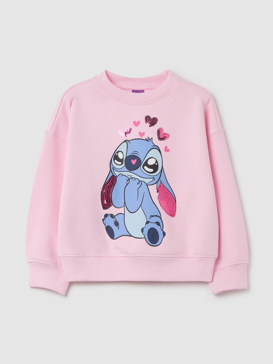 Sweatshirt with sequins and Stitch print_0