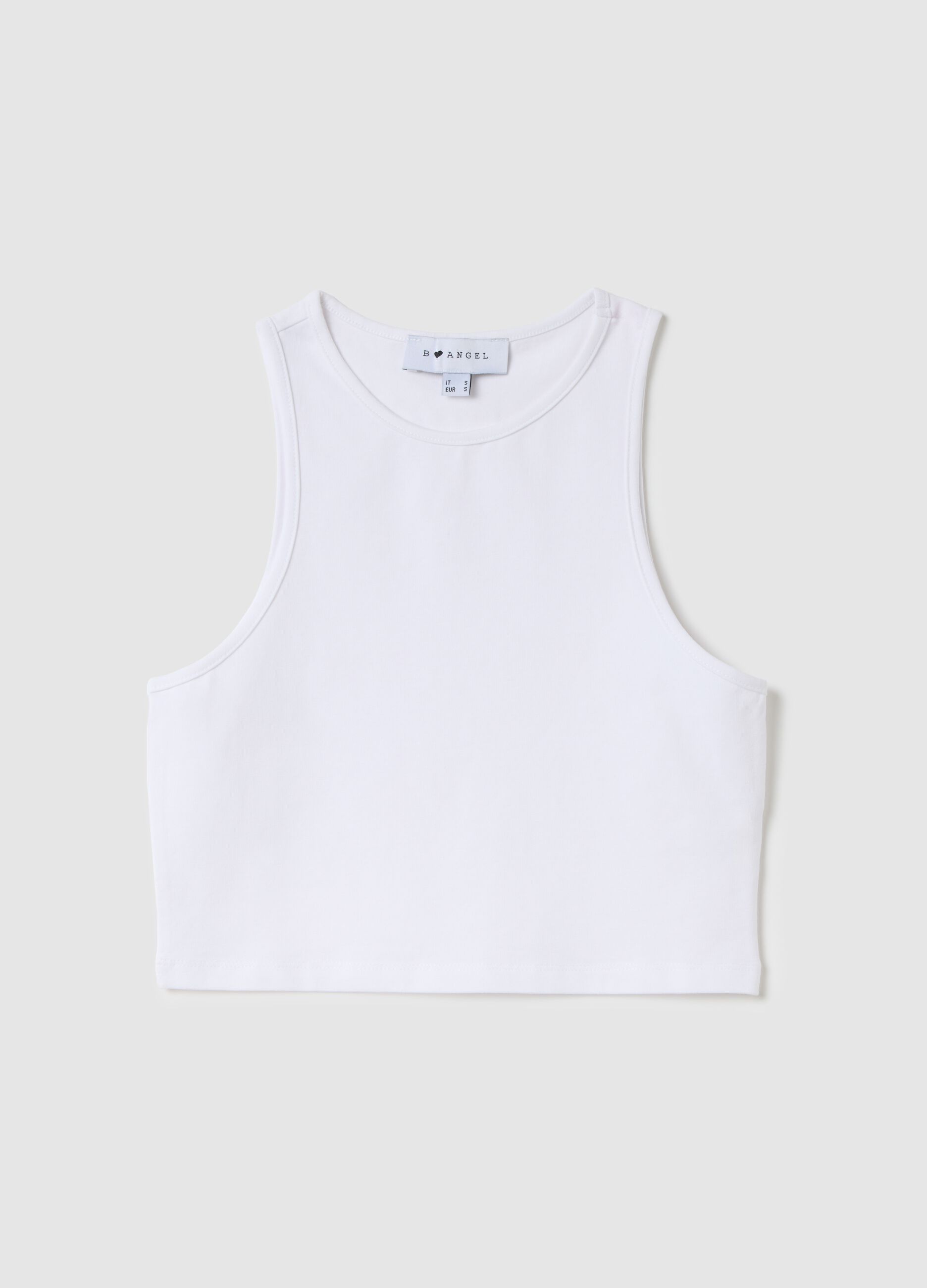 Women’s short fitted top in stretch cotton