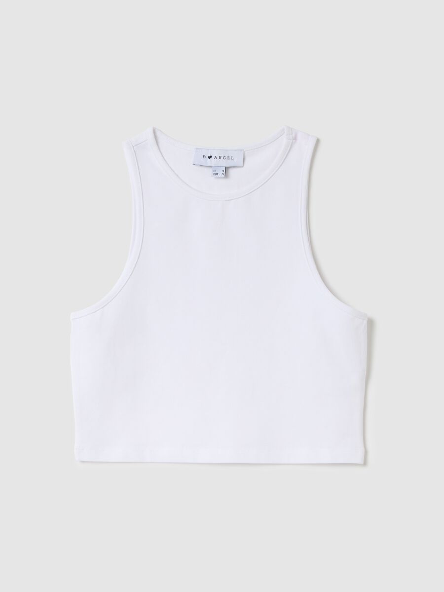Women’s short fitted top in stretch cotton_4