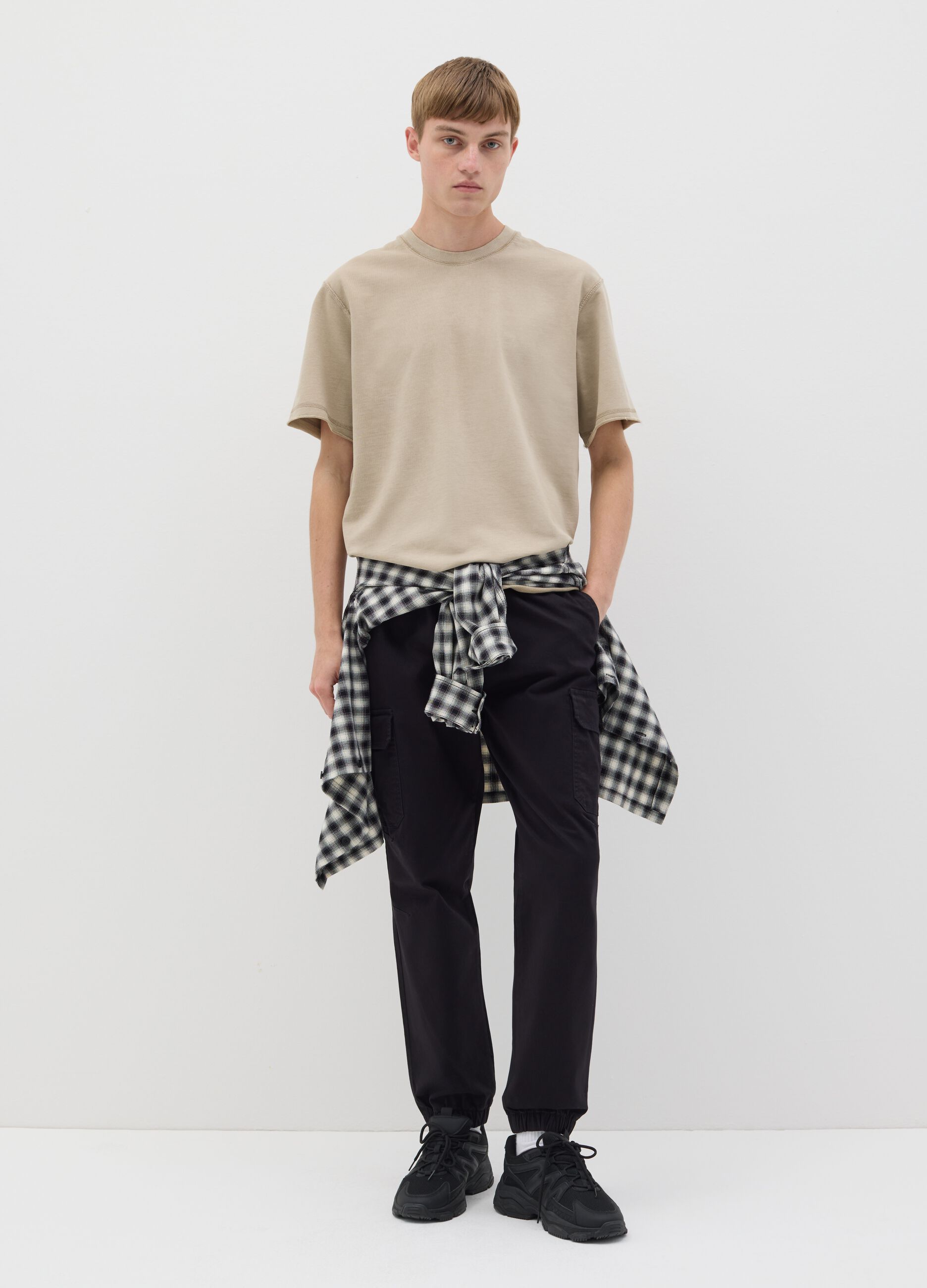 Beige cotton t-shirt