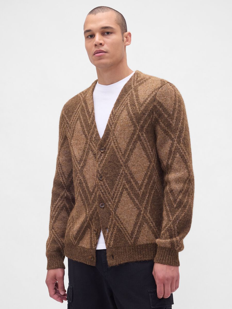 Brown Cardigan in Wool and Alpaca Blend_0
