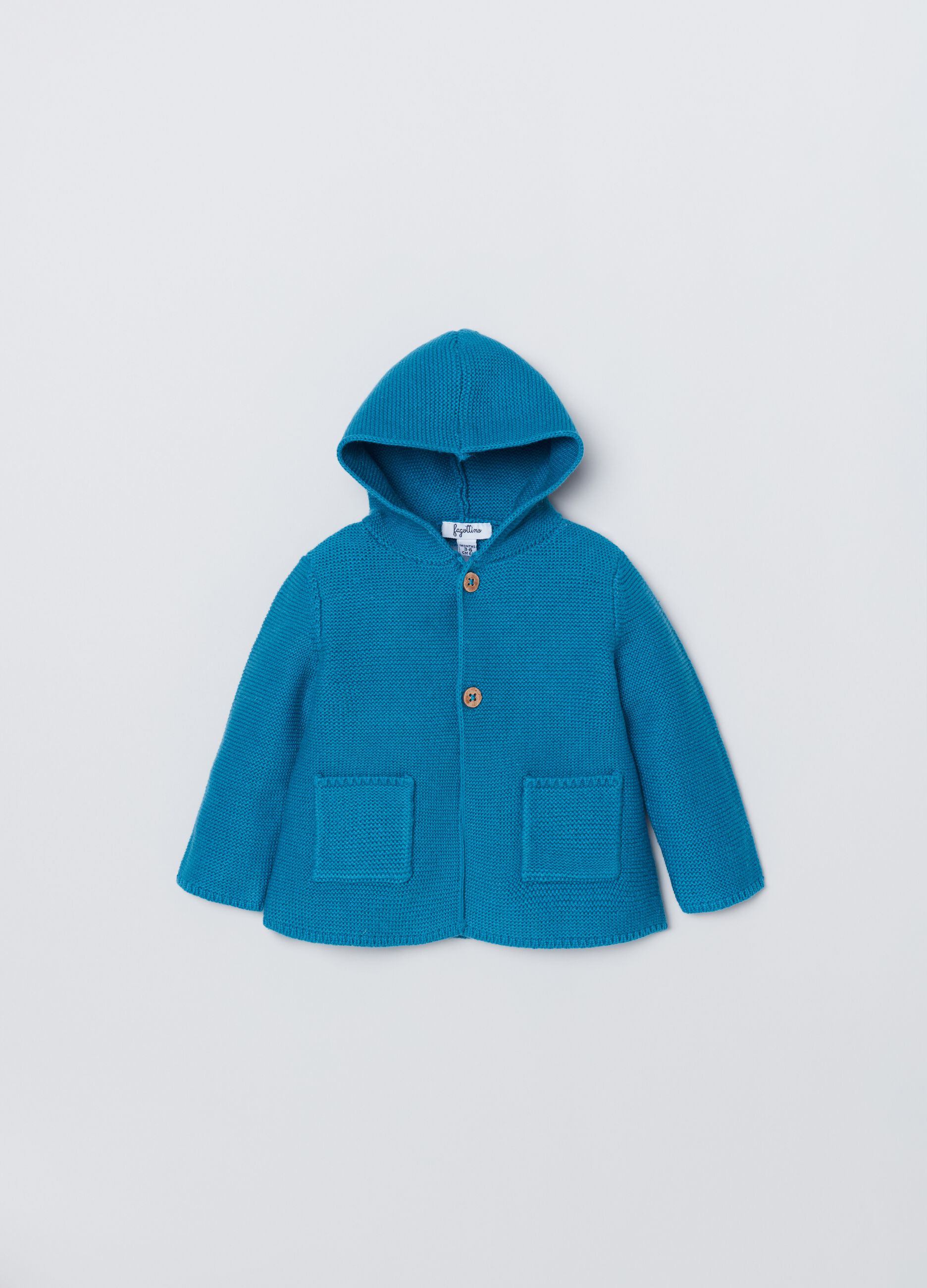 Cardigan in maglia con cappuccio_0