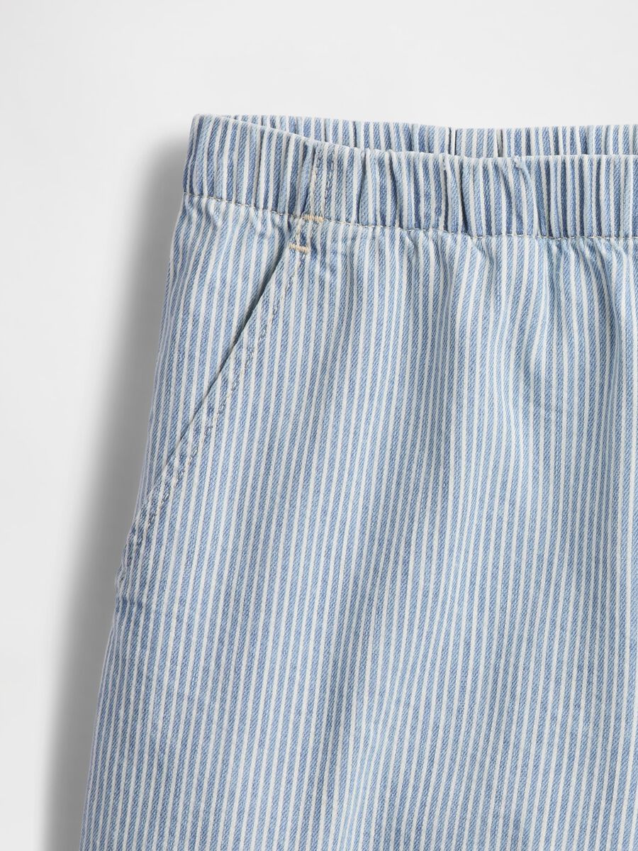 Shorts a righe in denim azzurro_7