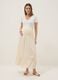 Beige maternity long skirt in pure viscose_0