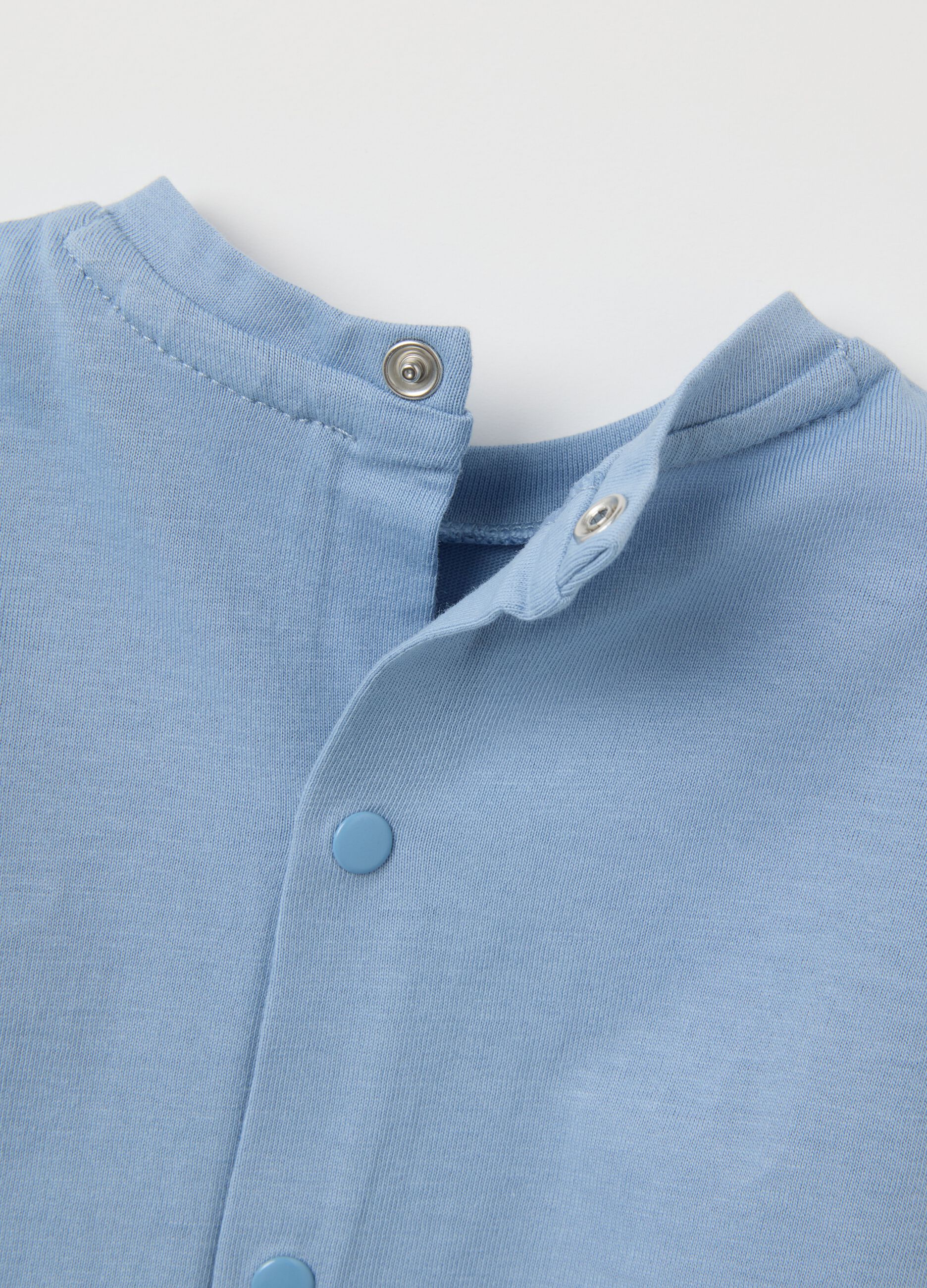 Baby t-shirt in pure blue cotton regular fit with print