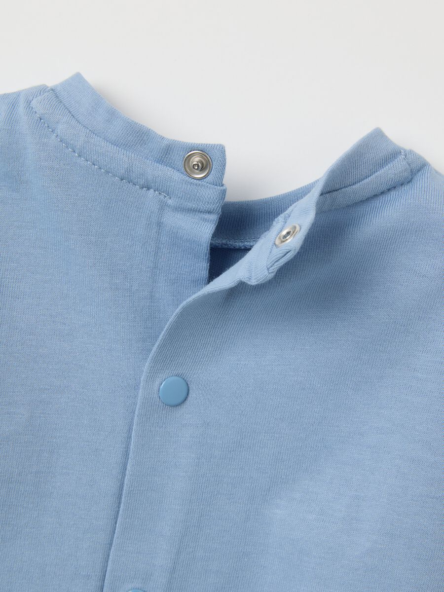 Baby t-shirt in pure blue cotton regular fit with print_3