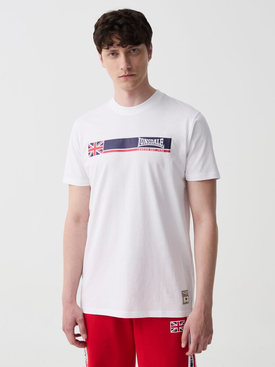 T-shirt con stampa logo e bandiera UK_0