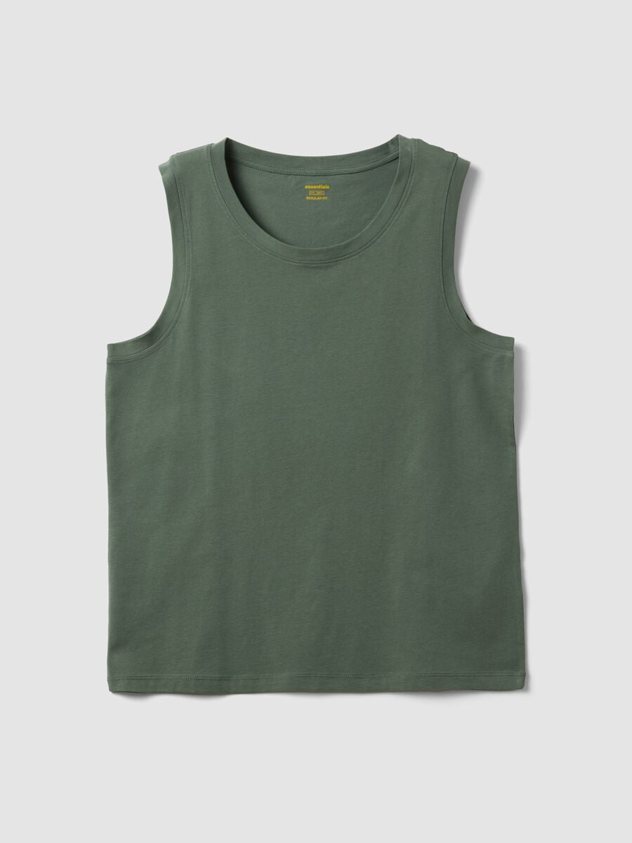 Green pure cotton tank top_4