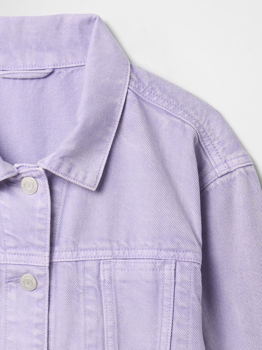 Purple cropped jacket for girls_4