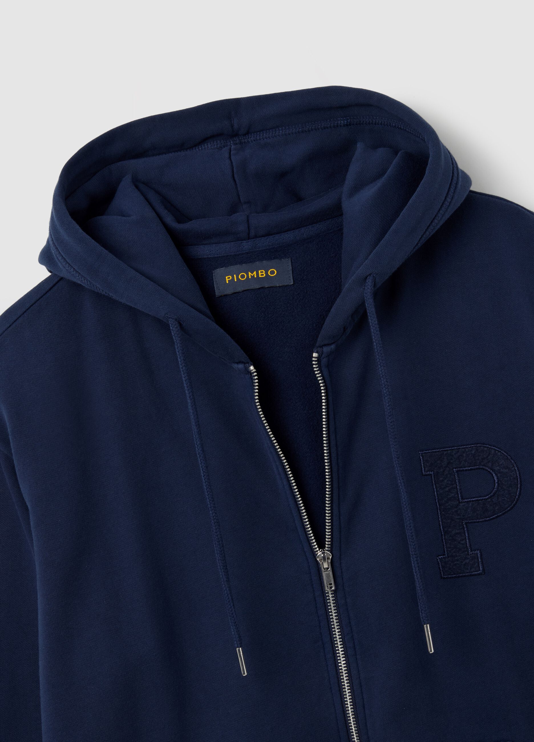 Blue Cotton Hooded Sweatshirt