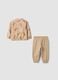 Light brown stretch cotton set with cute animal print_1