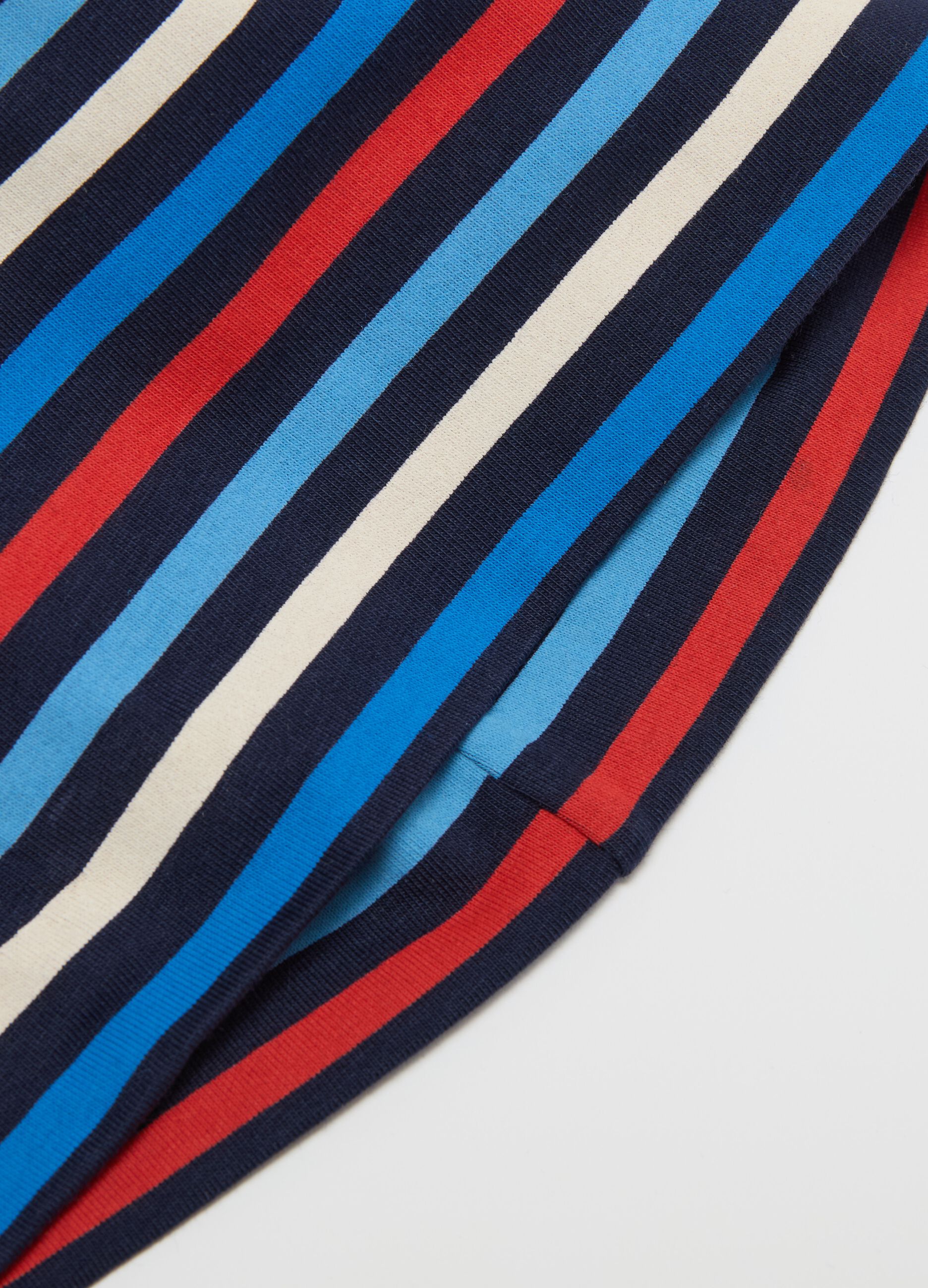 Stretch cotton hat with striped pattern