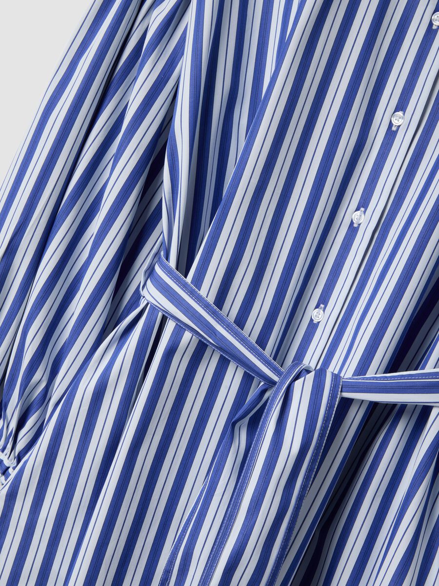 Blue striped pure cotton maxi dress_5