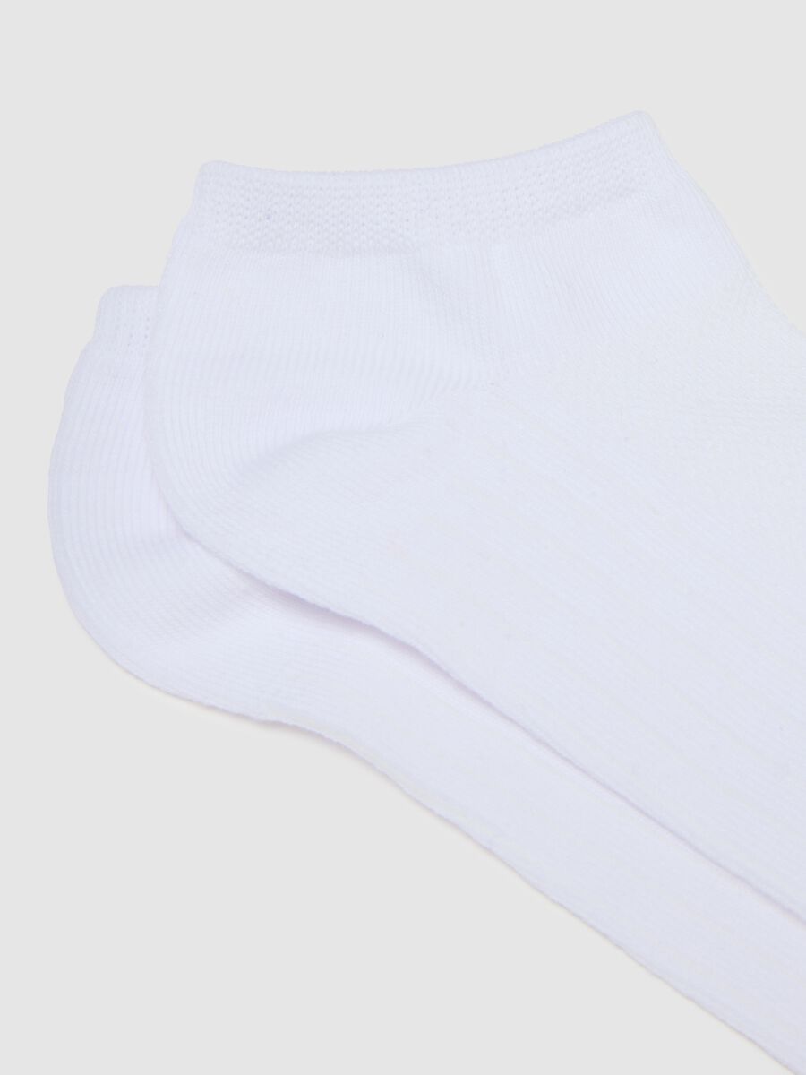 Tripack of white ankle sport socks in regular fit cotton blend_2