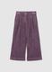 Girls' Wide Leg Purple Cotton Trousers_3