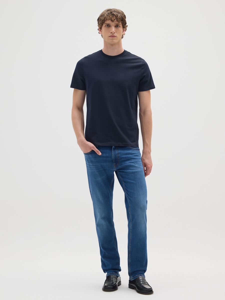 Black pure cotton regular fit T-shirt_1