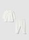 White organic cotton blend set with collar_0