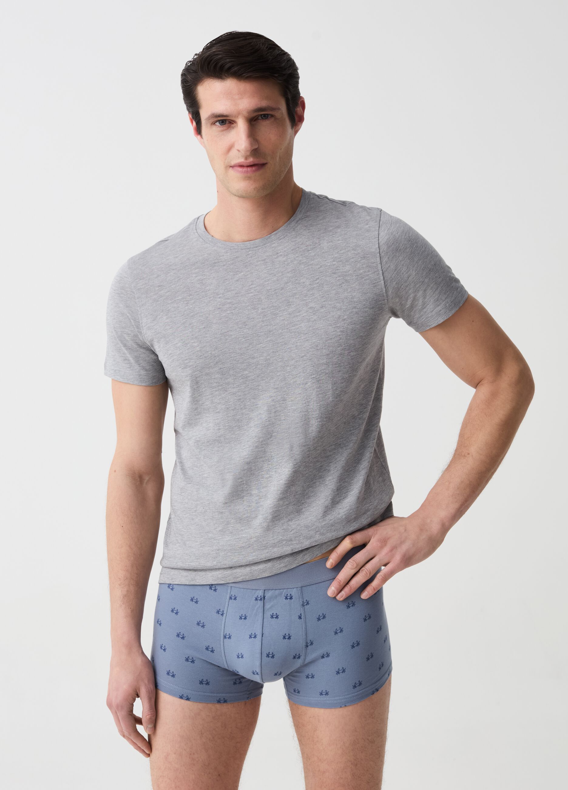 Three-pack boxer shorts with crab print