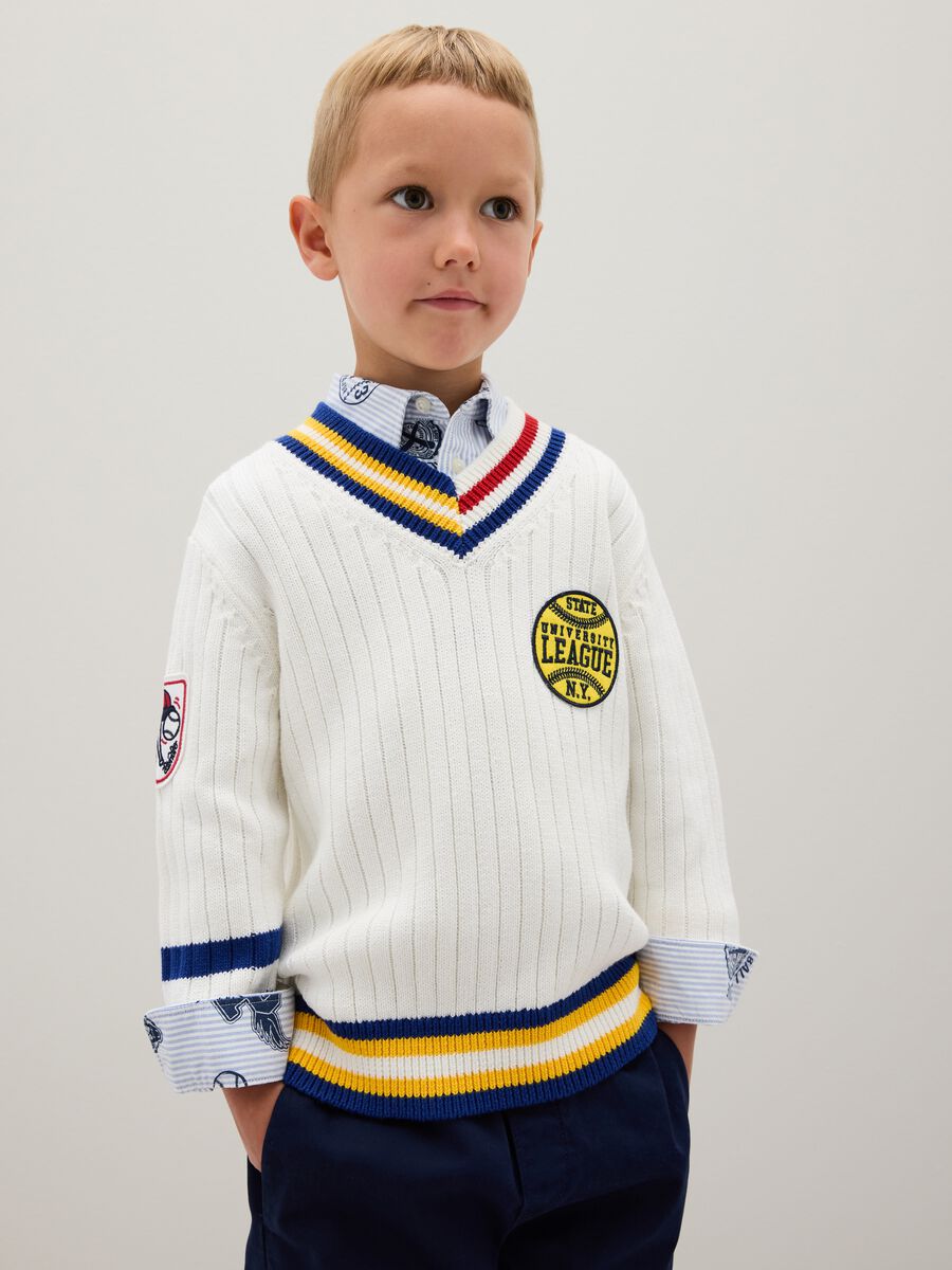 Maglione da bambino in puro cotone multicolor regular fit_1