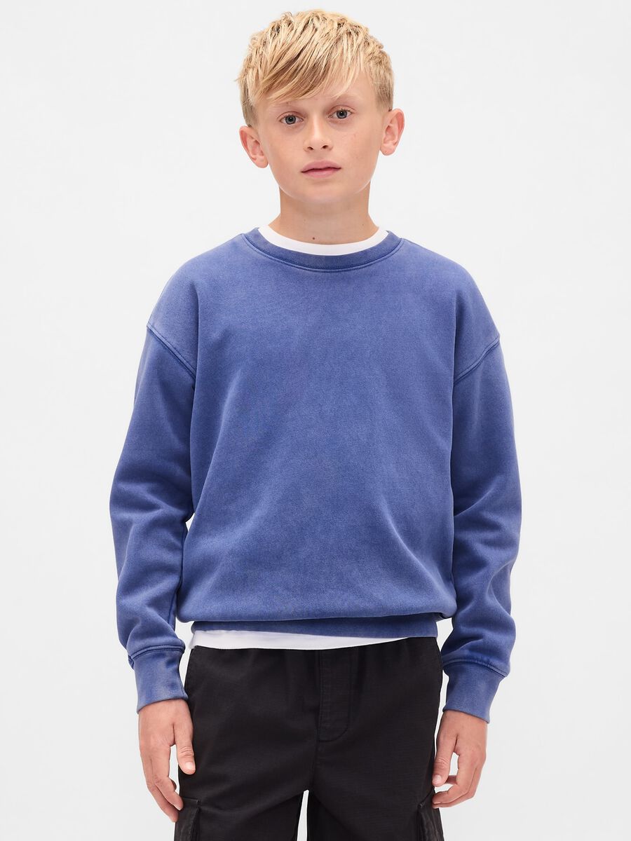Blue cotton sweatshirt for children_0