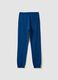 Blue organic cotton joggers with drawstring for boys_1