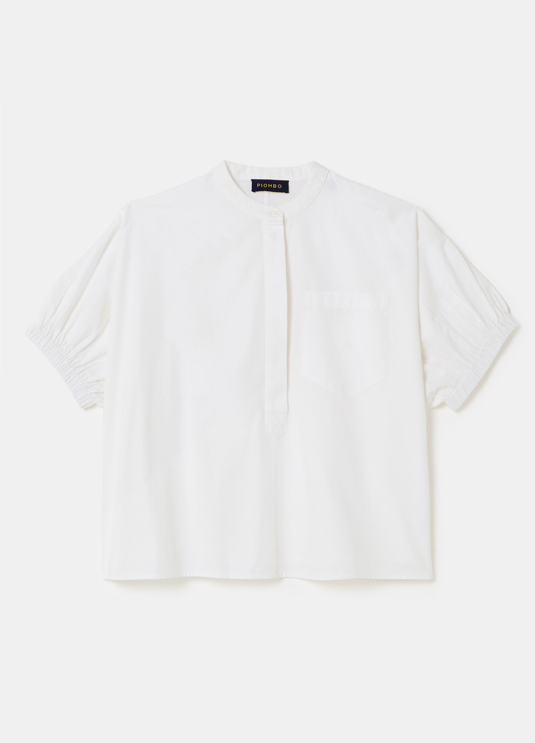 Blusa in popeline con maniche a palloncino