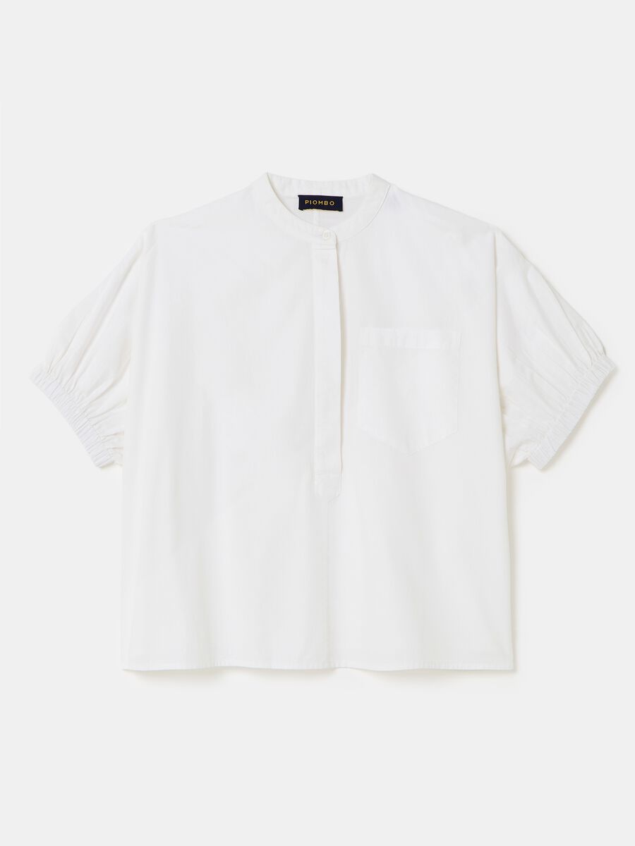Poplin blouse with puff sleeves_3