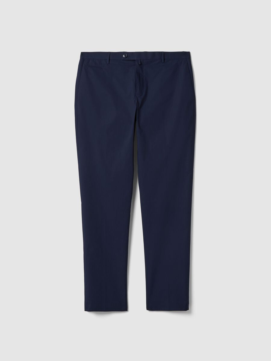 Pantaloni in cotone elasticizzato blu regular fit_4