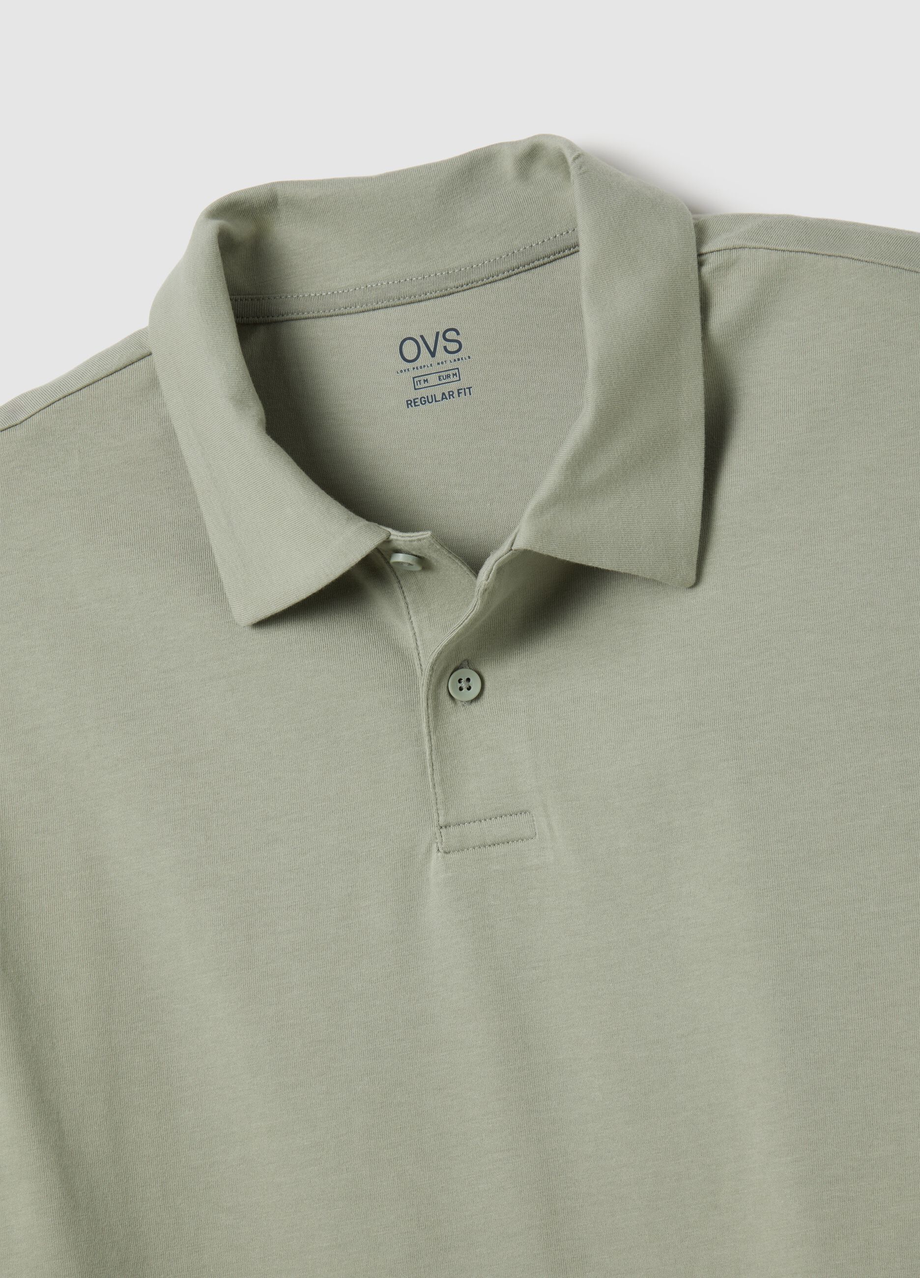 Men's pure cotton green polo shirt, regular fit