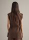 Brown regular fit lyocell and linen blend waistcoat with belt_3
