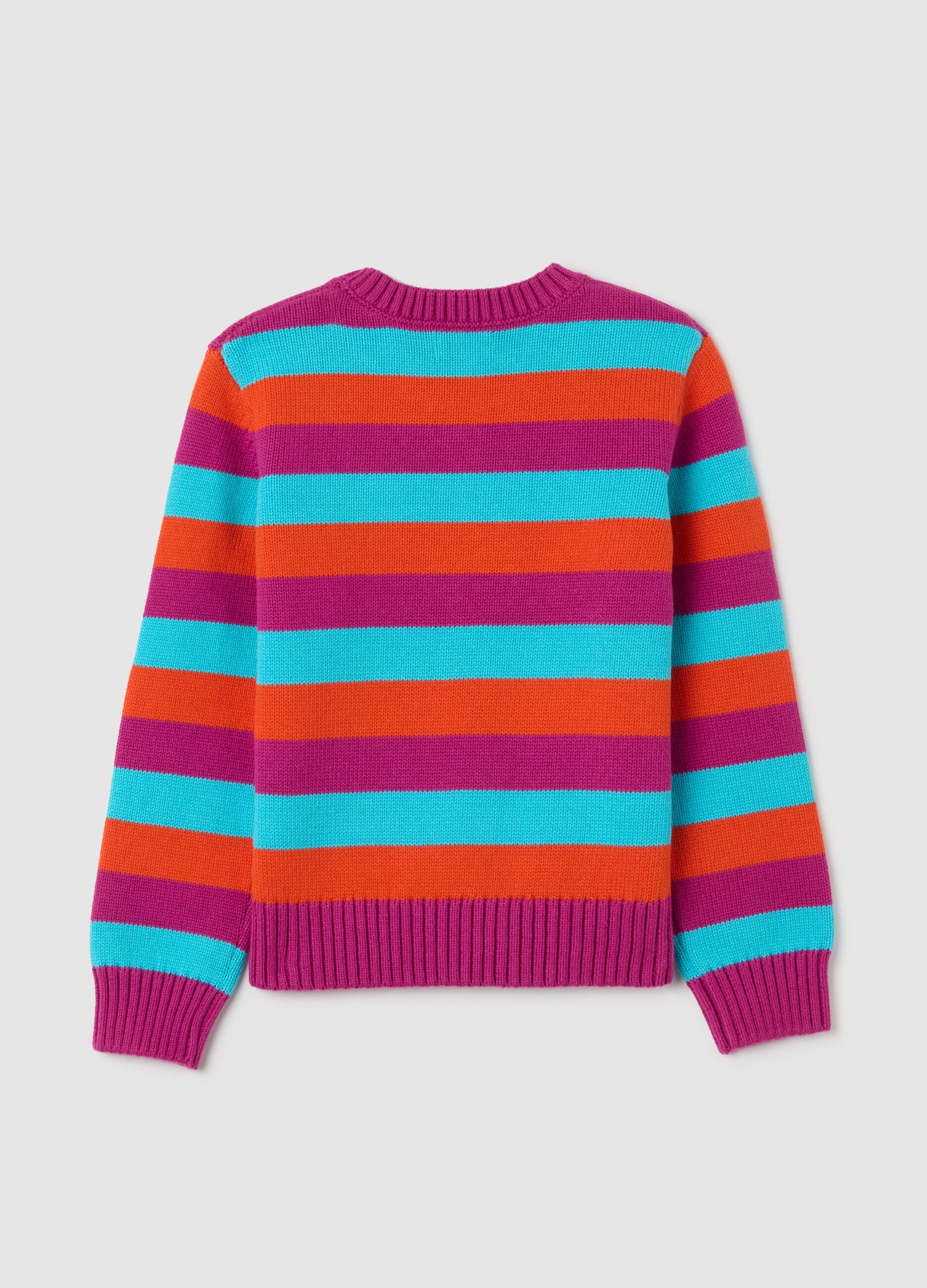 Pullover da ragazze in puro cotone multicolor regular fit