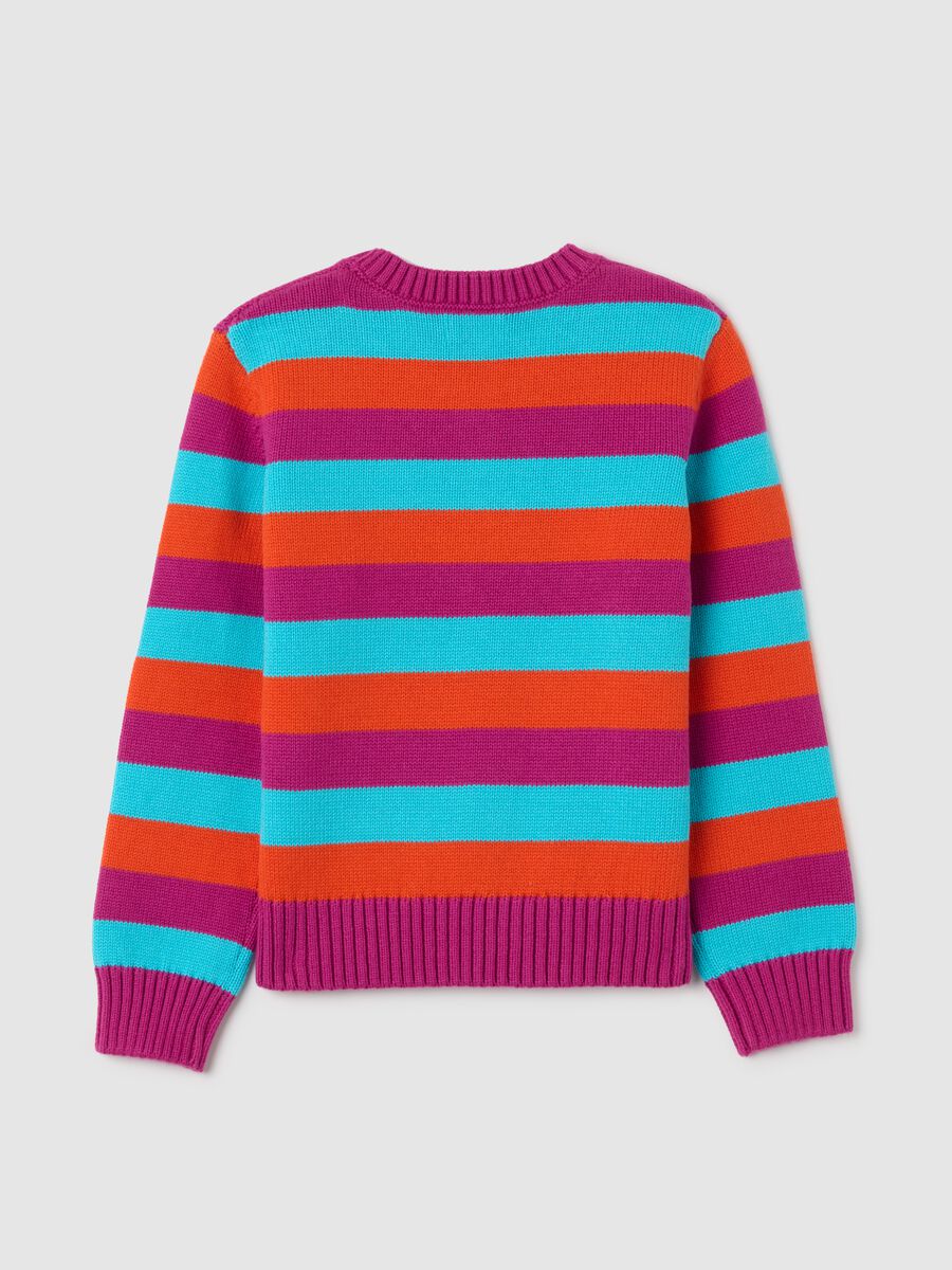 Pullover da ragazze in puro cotone multicolor regular fit_1