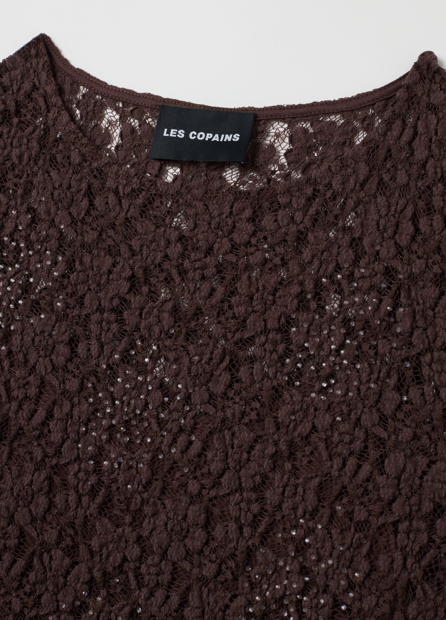 Women's sleeveless brown cotton blend fitted top